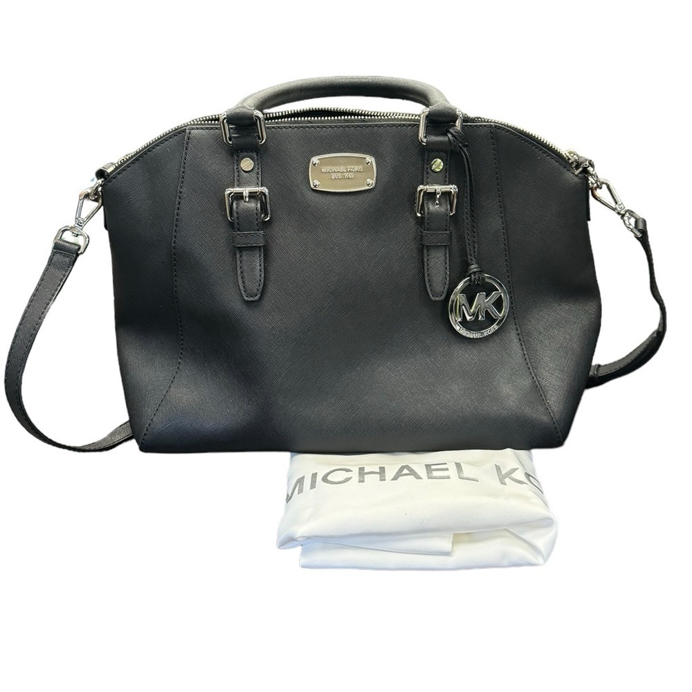 Michael Kors Ciara Large Satchel Handbag - Black. With dust bag